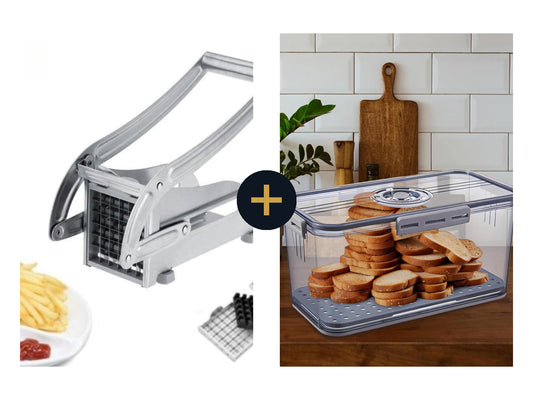 Kitchen Prep Duo — Fry Cutter + Storage Containers